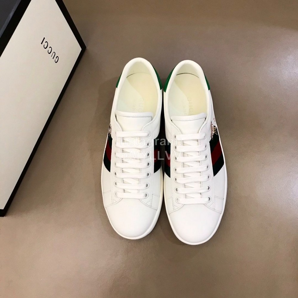 Gucci Cat Embroidery Leather Casual Sneakers For Men And Women 