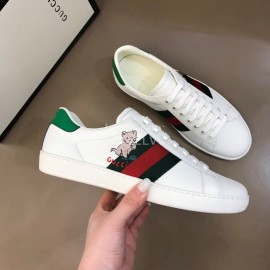Gucci Cat Embroidery Leather Casual Sneakers For Men And Women 