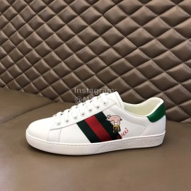 Gucci Cat Embroidery Leather Casual Sneakers For Men And Women 