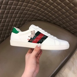 Gucci Cat Embroidery Leather Casual Sneakers For Men And Women 