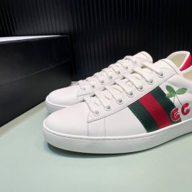 Gucci Cherry Embroidery Leather Casual Sneakers For Men And Women 
