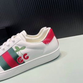 Gucci Cherry Embroidery Leather Casual Sneakers For Men And Women 