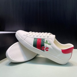 Gucci Cherry Embroidery Leather Casual Sneakers For Men And Women 