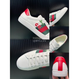 Gucci Cherry Embroidery Leather Casual Sneakers For Men And Women 