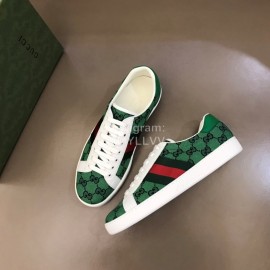 Gucci Canvas Casual Sneakers For Men And Women Green