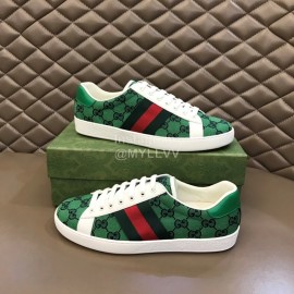 Gucci Canvas Casual Sneakers For Men And Women Green