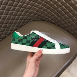 Gucci Canvas Casual Sneakers For Men And Women Green