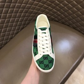 Gucci Canvas Casual Sneakers For Men And Women Green