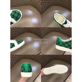 Gucci Canvas Casual Sneakers For Men And Women Green