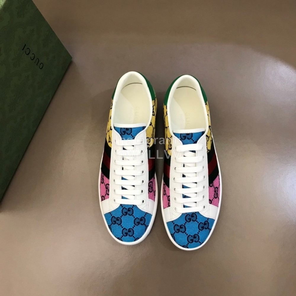 Gucci Canvas Ribbon Casual Sneakers For Men And Women 