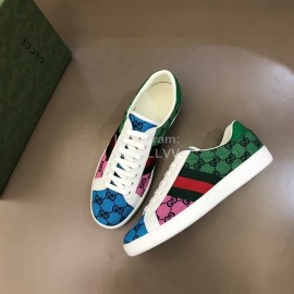 Gucci Canvas Ribbon Casual Sneakers For Men And Women Green