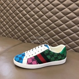 Gucci Canvas Ribbon Casual Sneakers For Men And Women Green