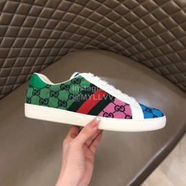Gucci Canvas Ribbon Casual Sneakers For Men And Women Green