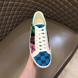 Gucci Canvas Ribbon Casual Sneakers For Men And Women Green