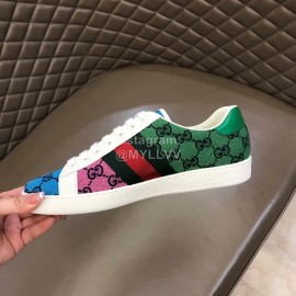 Gucci Canvas Ribbon Casual Sneakers For Men And Women Green