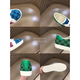 Gucci Canvas Ribbon Casual Sneakers For Men And Women Green