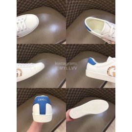 Gucci White Calf Leather Casual Sneakers For Men And Women 