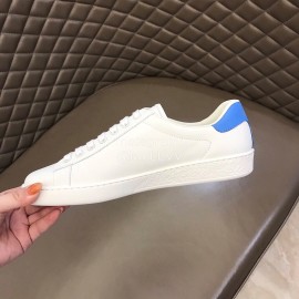 Gucci Calf Leather Casual Lace Up Sneakers For Men And Women White
