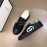 Gucci Cowhide Casual Lace Up Sneakers For Men And Women Black