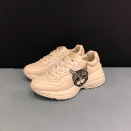 Gucci Cat Printed Thick Soled Sneakers For Men And Women 