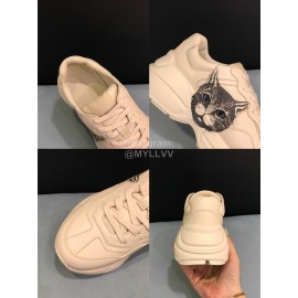Gucci Cat Printed Thick Soled Sneakers For Men And Women 