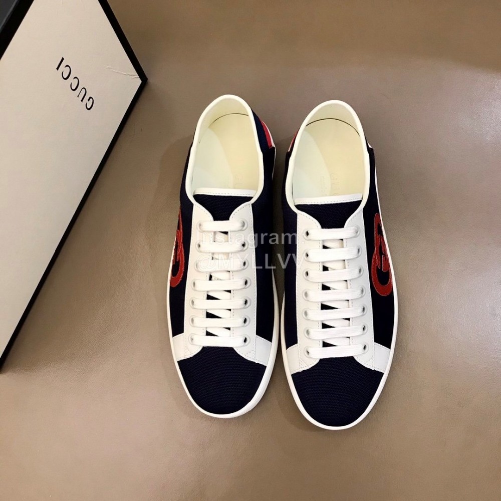 Gucci Classic Lace Up Casual Sneakers For Men And Women Black
