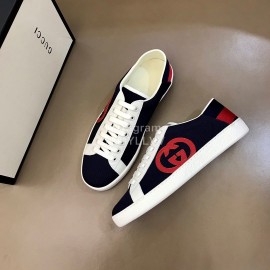 Gucci Classic Lace Up Casual Sneakers For Men And Women Black