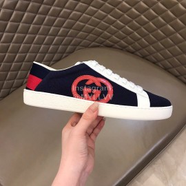 Gucci Classic Lace Up Casual Sneakers For Men And Women Black