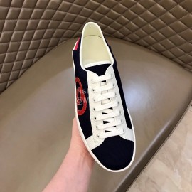 Gucci Classic Lace Up Casual Sneakers For Men And Women Black