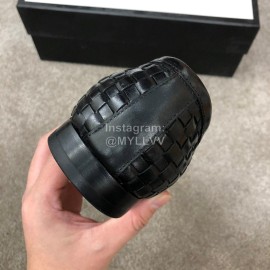 Gucci Woven Cowhide Horsebit Casual Loafers For Men Black