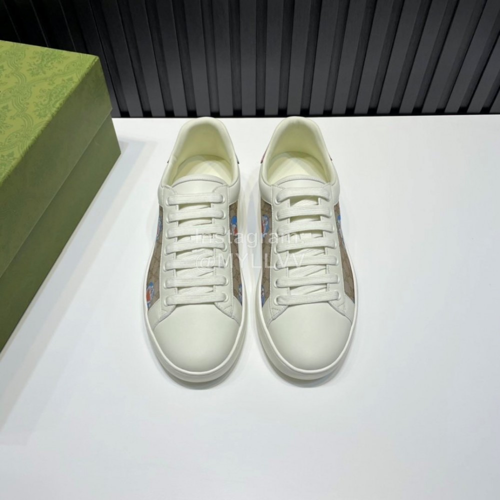 Gucci White Mesh Cowhide Casual Sneakers For Men And Women