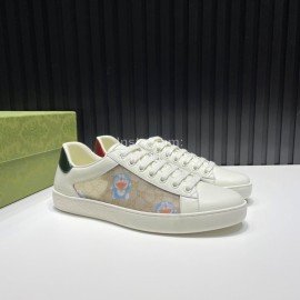 Gucci White Mesh Cowhide Casual Sneakers For Men And Women