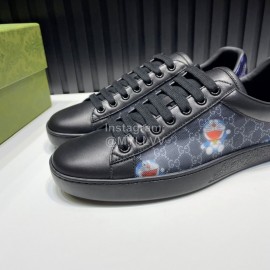 Gucci Black Mesh Cowhide Casual Sneakers For Men And Women
