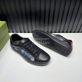 Gucci Black Mesh Cowhide Casual Sneakers For Men And Women