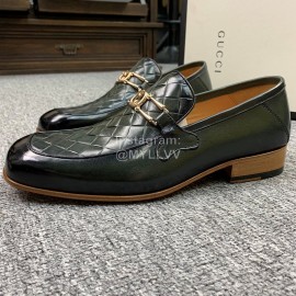Gucci Woven Cowhide Casual Loafers For Men Black
