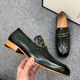 Gucci Woven Cowhide Casual Loafers For Men Black