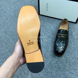 Gucci Woven Cowhide Casual Loafers For Men Black