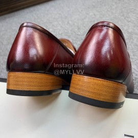 Gucci Woven Cowhide Casual Loafers For Men Reddish Brown