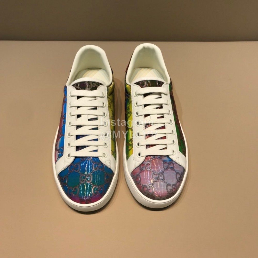 Gucci Contrast Leather Lace Up Casual Shoes For Men