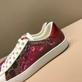 Gucci Contrast Leather Lace Up Casual Shoes For Men