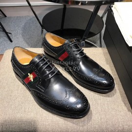 Gucci Calf Leather Lace Up Business Shoes For Men Black