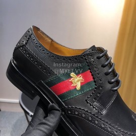 Gucci Calf Leather Lace Up Business Shoes For Men Black