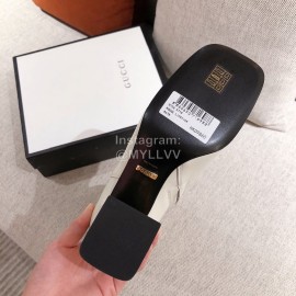 Gucci Autumn Winter Leather High Heeled Long Boots For Women White