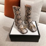 Gucci Autumn Winter Leather High Heeled Short Boots For Women