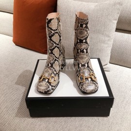 Gucci Autumn Winter Leather High Heeled Short Boots For Women