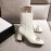 Gucci Autumn Winter Leather High Heeled Short Boots For Women White