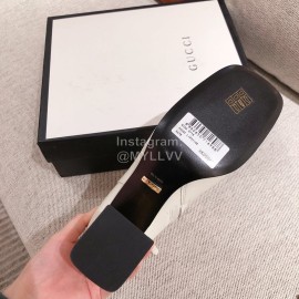 Gucci Autumn Winter Leather High Heeled Short Boots For Women White