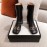 Gucci Autumn Winter Leather High Heeled Short Boots For Women Black