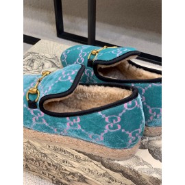 Gucci Autumn Winter Warm Casual Shoes For Women Blue