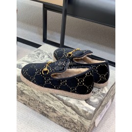 Gucci Autumn Winter Warm Casual Shoes For Women Black